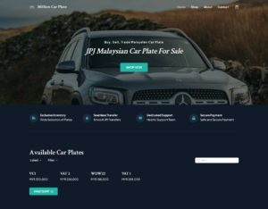 Million Car Plate Landing Page